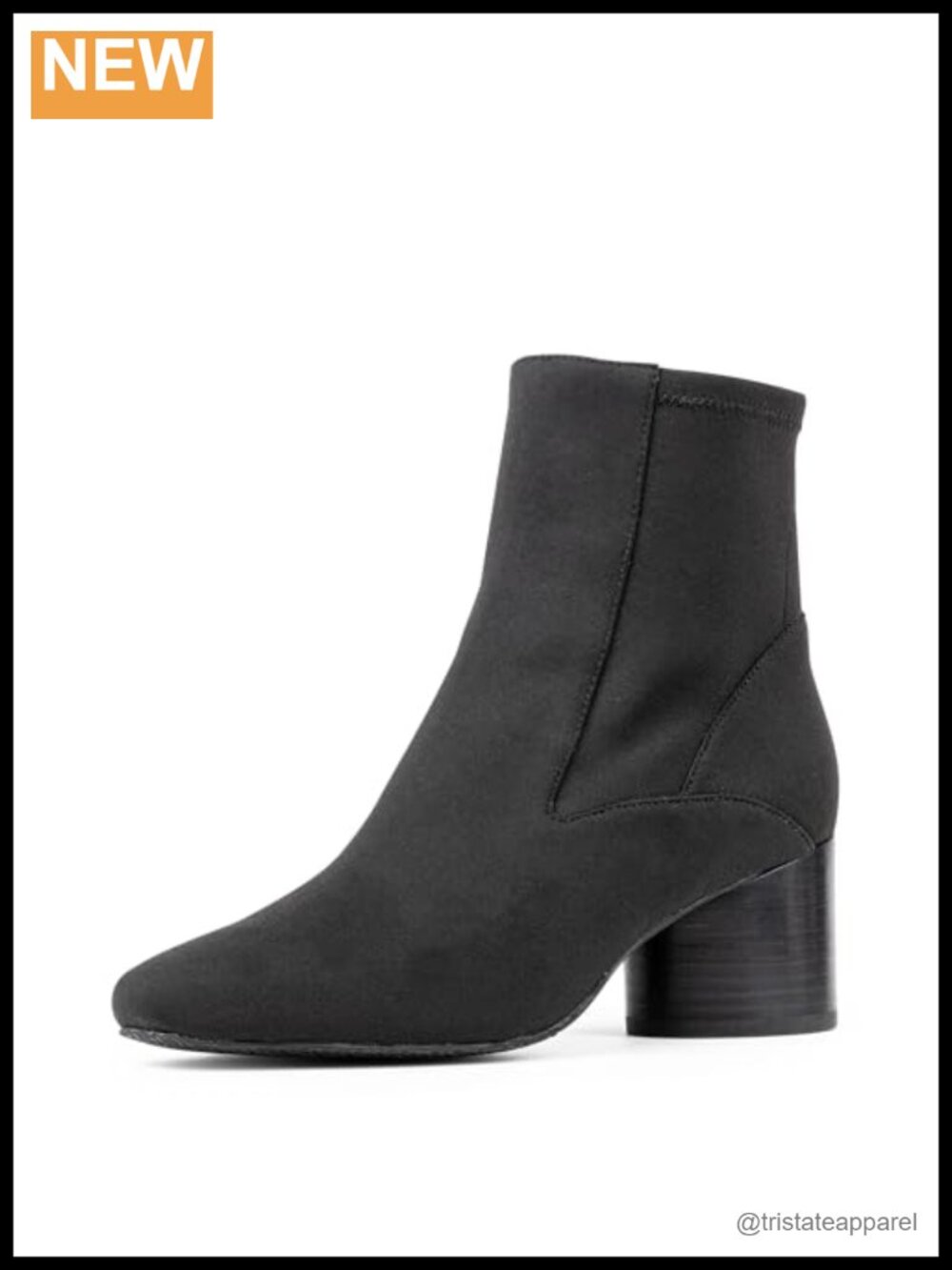 Heeled Ankle Booties with Stacked Block Heel